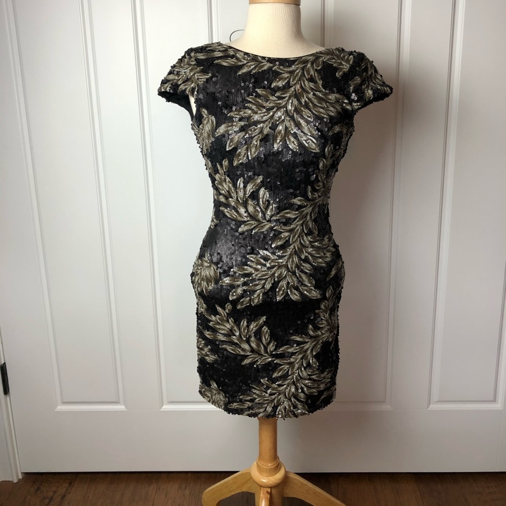 Dress the population mini sequenced dress